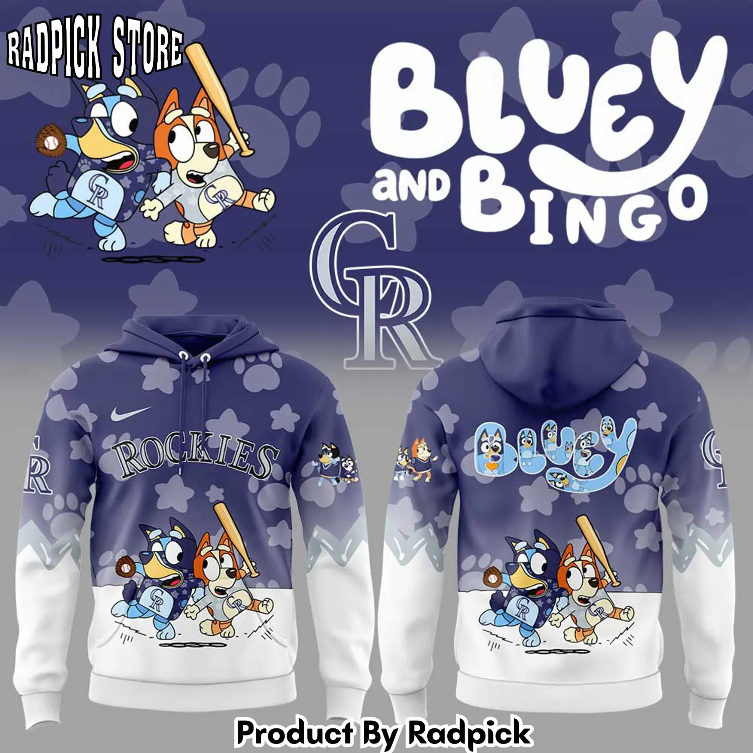 Colorado rockiesbluey and bingo hoodie joggers hoodie and long pants set rp291802